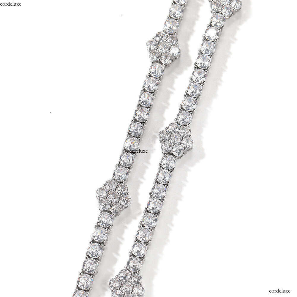 Hip hop high-quality 5A VVS Moissanite wer tennis trendy cool unisex niche light collarbone chain accessory