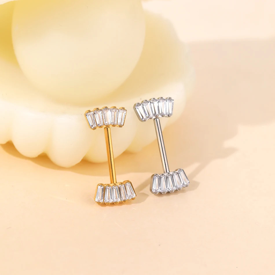 1Pc G23 Nipple Piercing Bar for Women 14G Internal Thread Crystal Flower Nipple Shield Ring Barbell Sexy Jewelry 250722