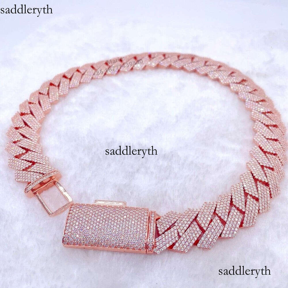 necklace moissanite designer jewelry cuban link chain Iced Out Pass Dia Tester vvs Moissanite Jewelry chains