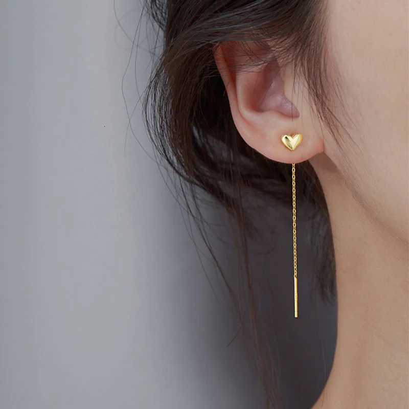 Stylish Cute Heart Butterfly Stainless Steel Gold Plated Non-Fade Long Drop Earrings Ear Wire Ladies Women Gift Fashion Jewelry XJ250722