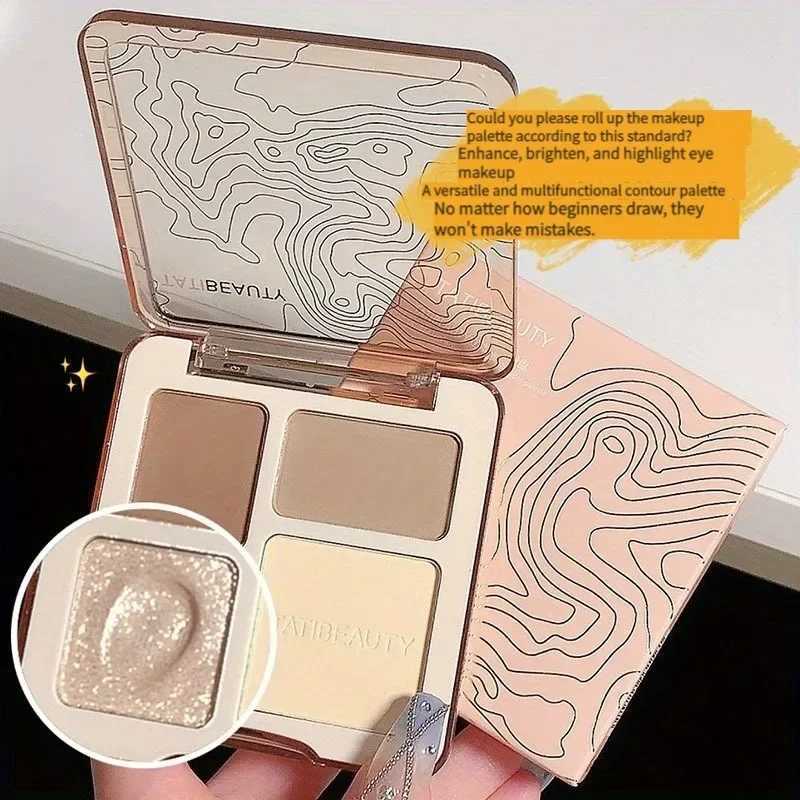 TATIBEAUTY 4-Color Contour Palette Matte Brightener and Shimmer Highlight-Versatile Multi-Use Palette for Eyeshadow Contouring W250722