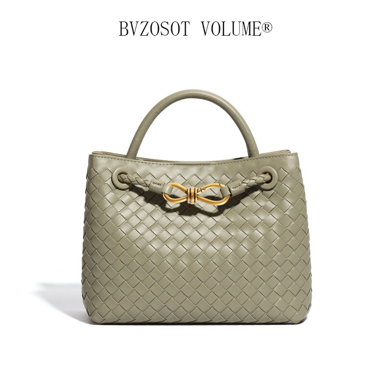 High - end textured large - capacity handbag hand - woven bag personalized and simple shoulder - crossbody bag for women