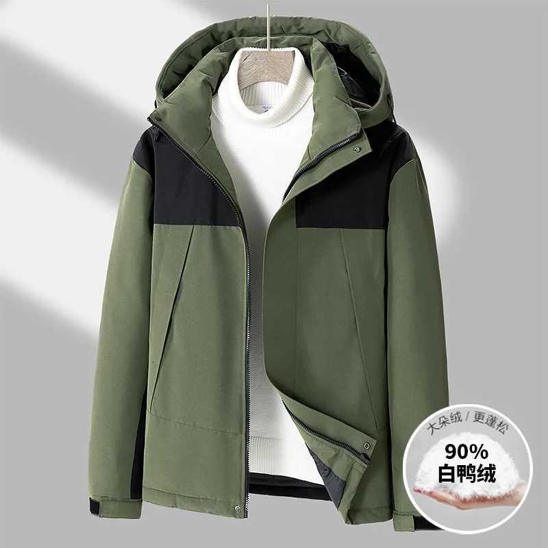 Mens Down JacketAutumn Winter White Duck Down Filled Warm Korean Style Casual Down JacketFashion Jacket Coat W250722