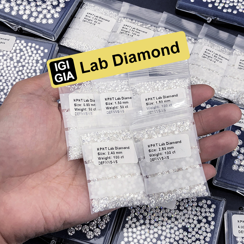 Messi Jewelry HPHT Lab Diamonds DEF VVS Melee 1mm 2mm 3mm Round Cut High Quality Loose Lab Grown Diamond
