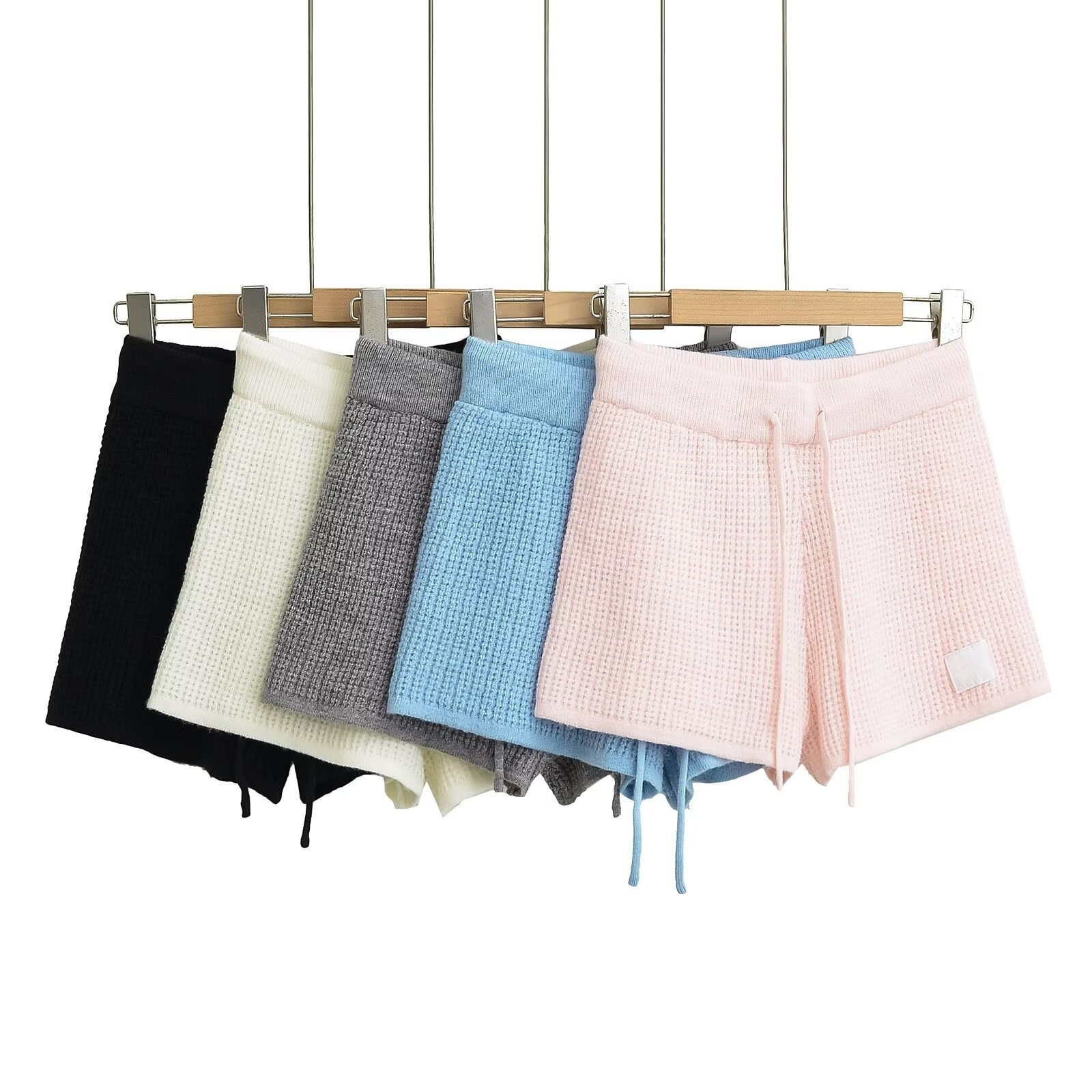O848 Women Waffle Yoga Shorts Young Sporty High Waist Shorts Cycling Fitness Shorts Fashion Casual Shorts