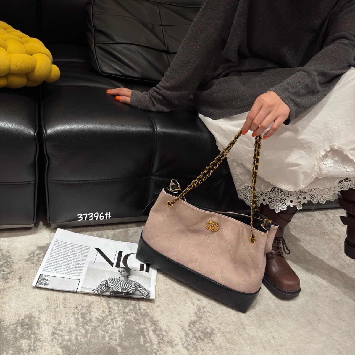 Free shipping designer bag 2025 New Style Wind Lingge Chain A Retro Lazy Style Large Capacity Tote Bag For Women Hobo Bag