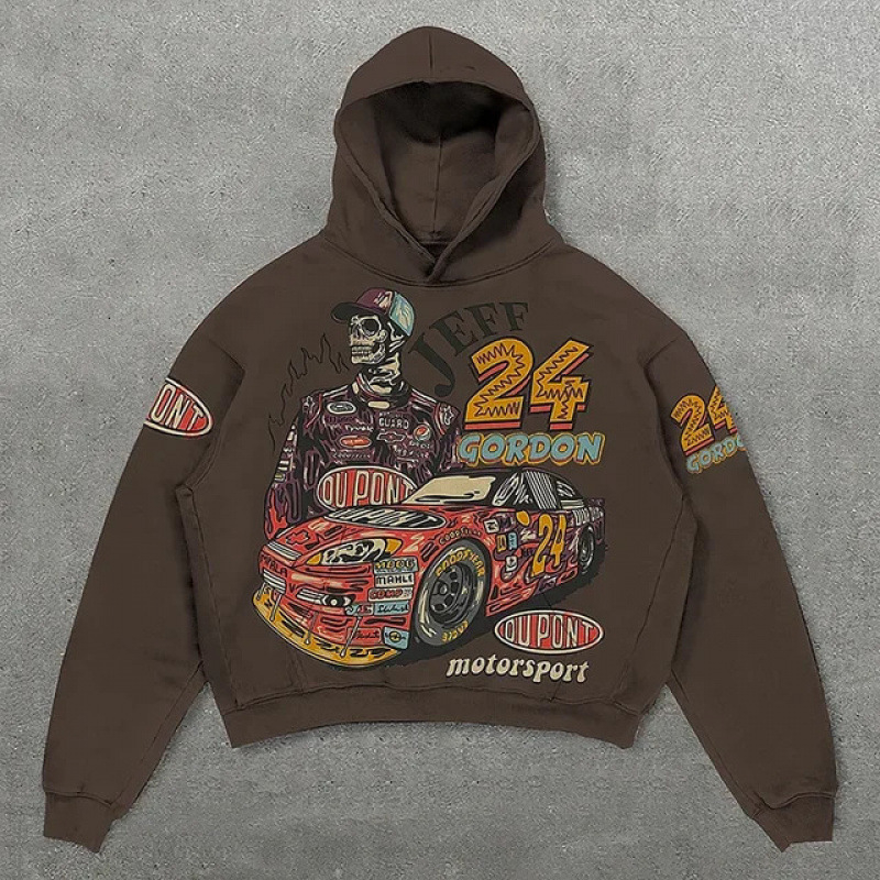 Free Shipping Designer Brand Comfortable Autumn Clothes Digital Printing Casual Loose Hooded Mens and Womens Sweatshirt