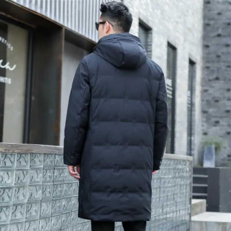 2025 Winter Men Long Down Jacket Hooded High Quality Loose White Duck Down Coat Men Thick Warm Winter Down Parka Men Snow Coat W250722