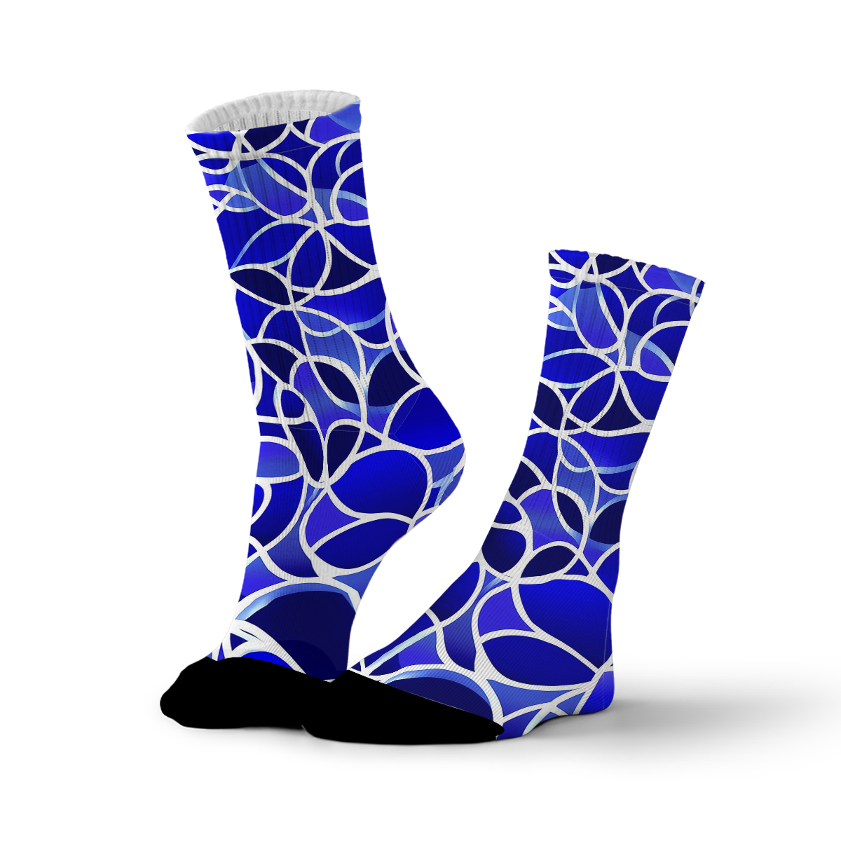 Blue Geometric Vine - Pattern Unisex Tube Designer Socks C083