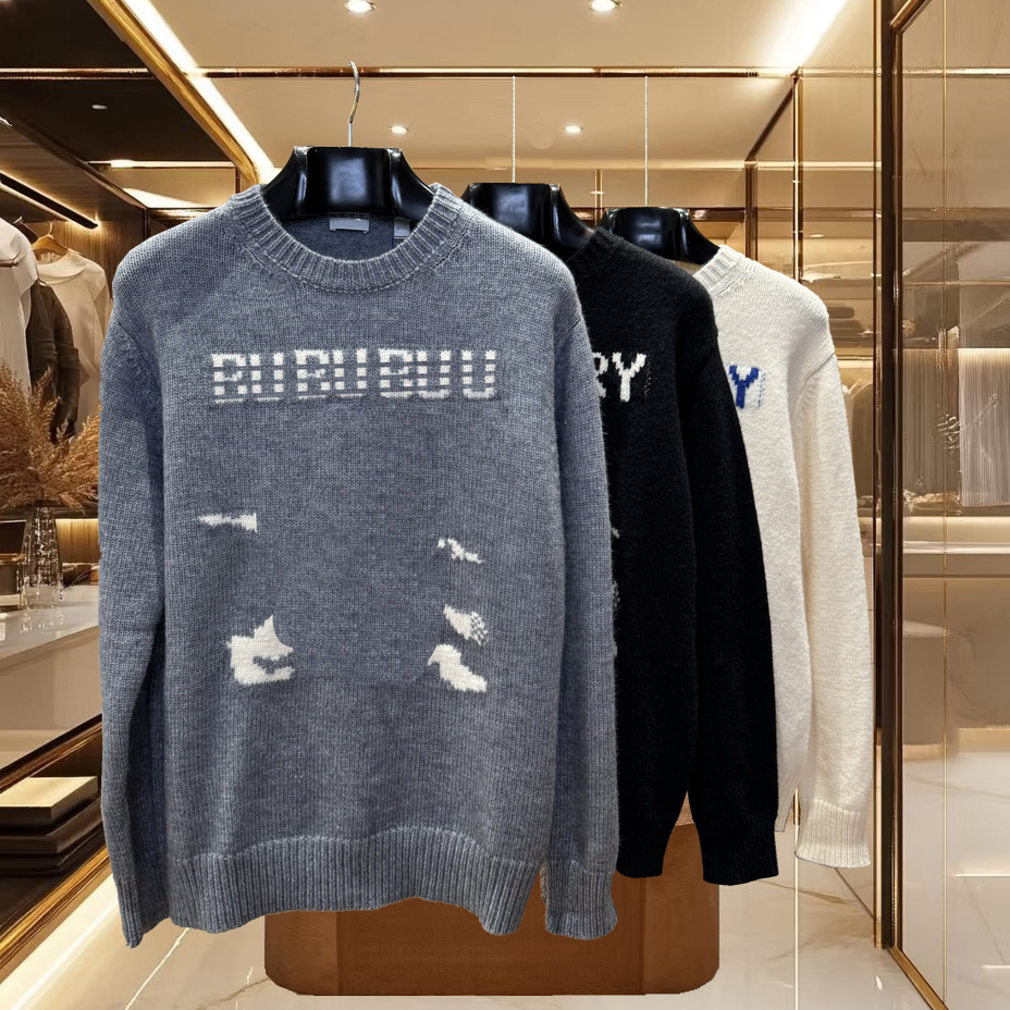 High quality designer men's clothing men's sweaters classic plaid national knitted round neck sweaters woolen sweaters long sleeved tops