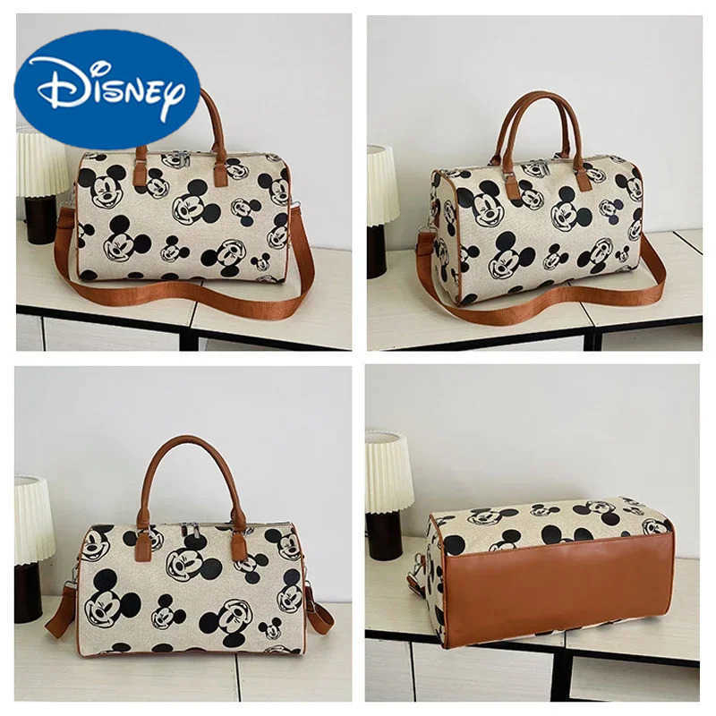Disney Mickey Mouse Womens Cartoon Shoulder Bag Large Capacity Handbag Luggage Storage Travel Tote Multi Function Crossbody Bag W250722