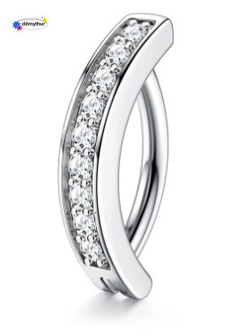 Minimalist Stainless Steel Dia-Studded Unisex Body Piercing Jewelry Belly Button Ring ddmythur