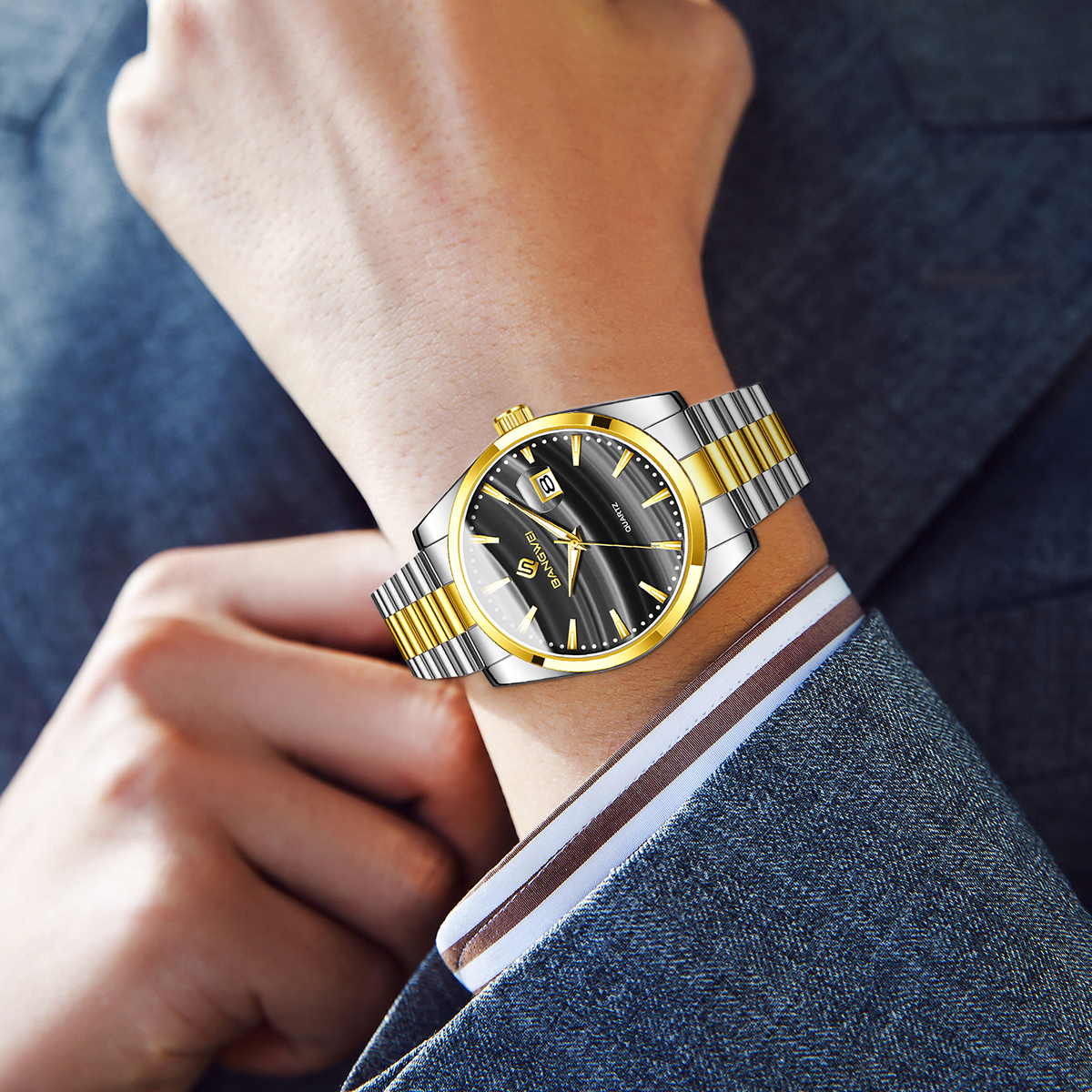 LIGE men's watch stainless steel strap fashionable luminous fashion analog quartz watch men's waterproof casual watch Business watch