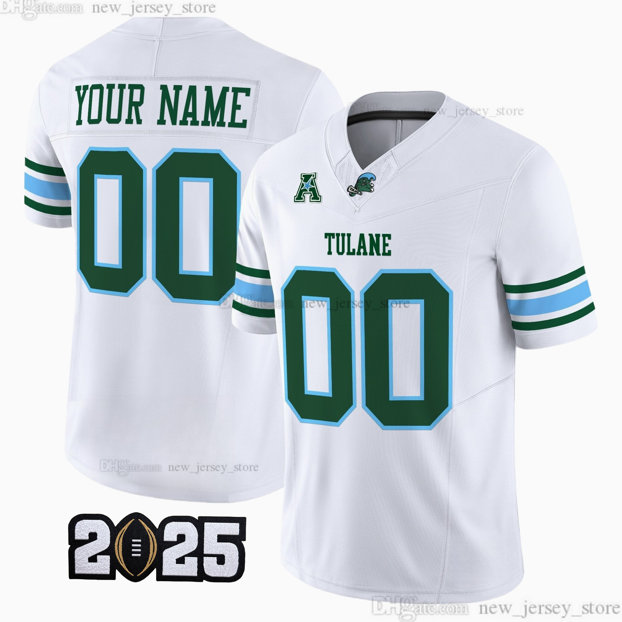 2025 Custom S6XL Tulane Green Wave Football Jersey 10 Darian Mensah 21 Makhi Hughes 13 Tyler Grubbs 24 Trey Cornist 20 Barnes III 2 ClaytonJohnson Sti