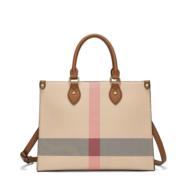 COCIO designer Fashionable versatile color blocking large capacity commuting light travel casual hand-held plaid tote bag