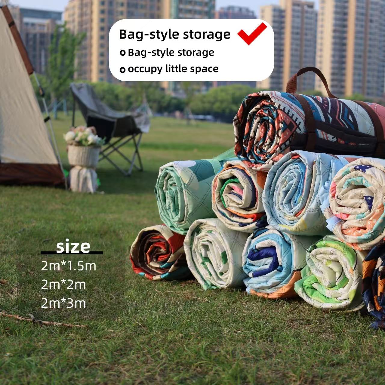 Outdoor moisture-proof mat, thickened picnic mat, camping outdoor waterproof lawn tent, portable floor mat, outdoor beach canvas Cute Little cow
