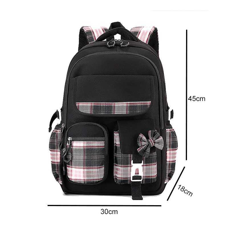 Cute Wen Backpack Waterproof Multi-Pocket Nylon School Backpack for Students Female Girls Kaii Laptop Bookbag Purple Backpacks Y250722