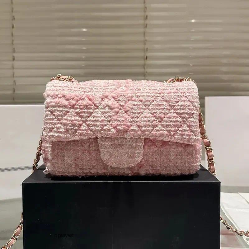 Designer Bag Flap Bag Sqaure Gold Metal Hardware Tweed Bag Chain Crossbody Mini Shoulder Bag Ladies Classic Quilted Bags Luxury Turn Lock Fashion Handbag