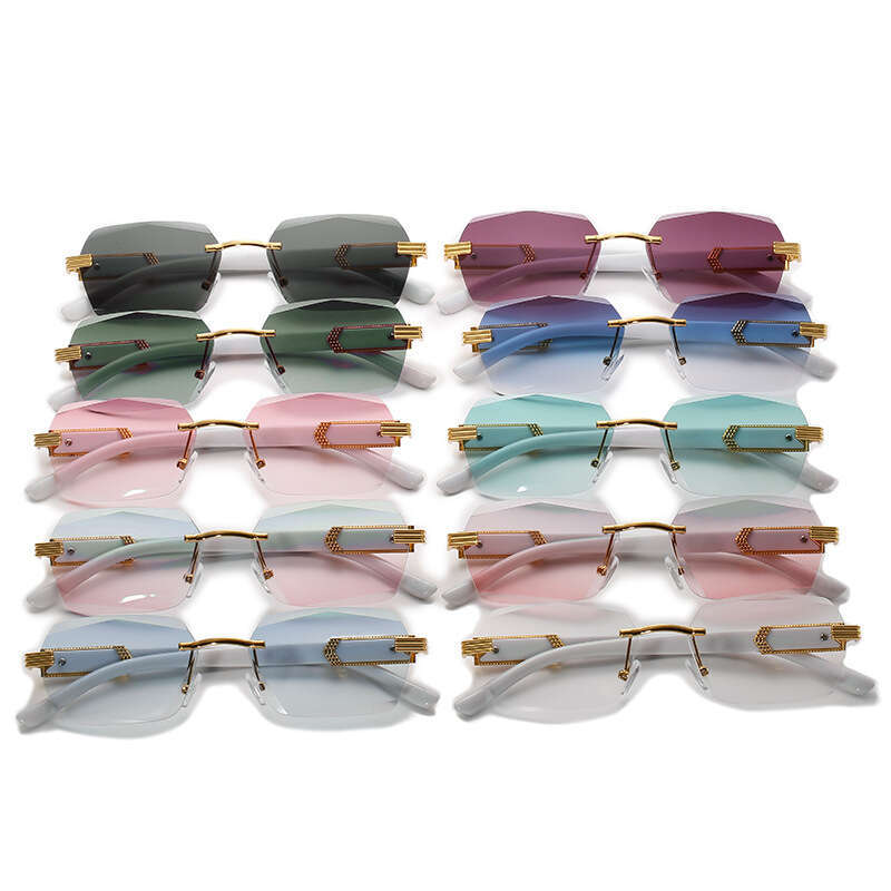 DHsunglasses 2022 New Frameless Cut Edge for Women Fashion Trend Gradient Ocean Lens Sunglasses