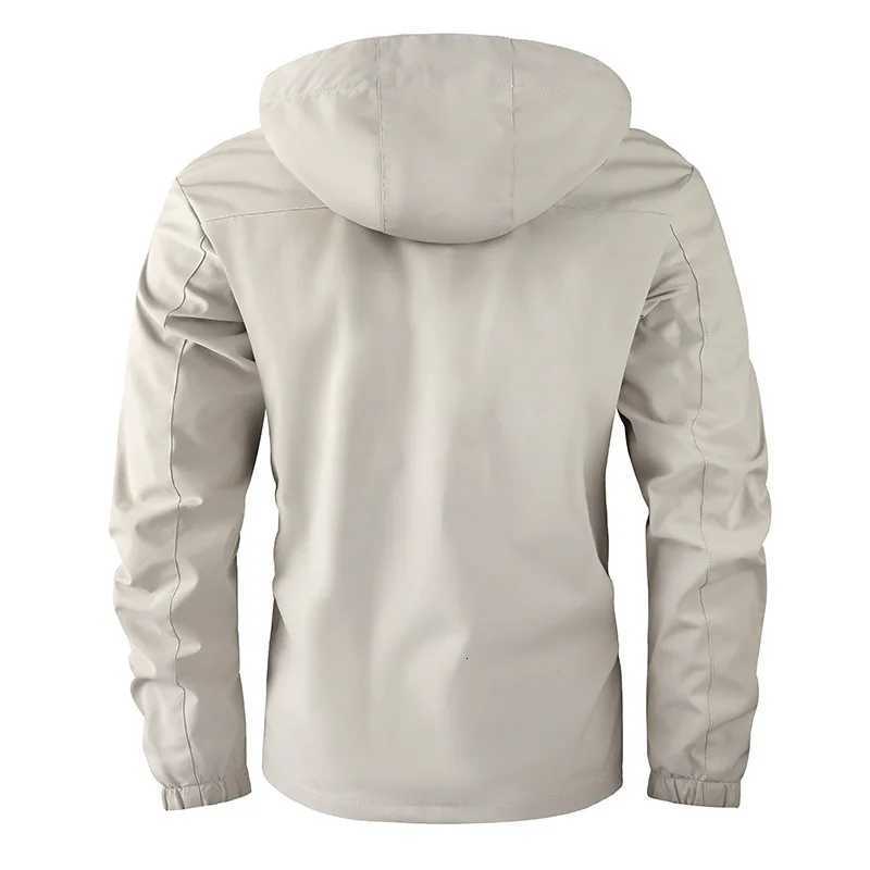 Fashion Mens Casual Windbreaker Jackets Hooded Jacket for Men Waterproof Outdoor Soft Shell Winter Coat Clothing Warm Fleece Thick W250722