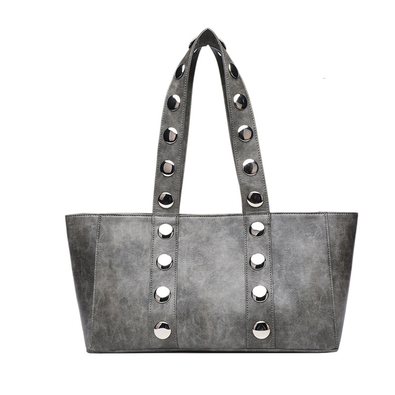 2025 Summer new women's crossbody bag niche rivet armpit bag new oil wax leather handbag elegant commuting women's shoulder bag women's