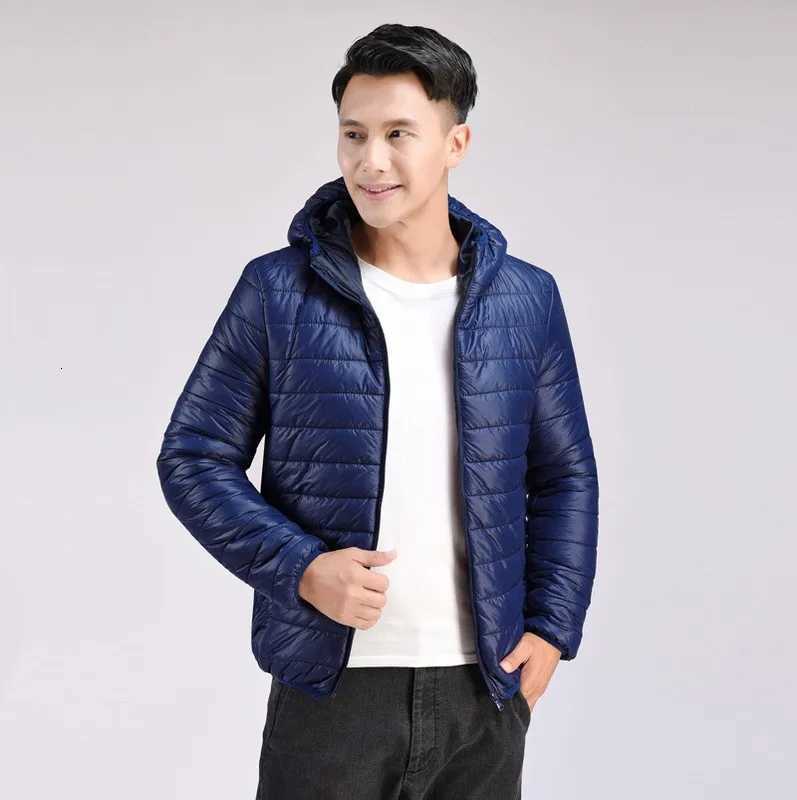 New Brand Autumn Winter Light Down Jacket Mens Fashion Hooded Short Large Ultra-thin Lightweight Youth Slim Coat Down Jackets W250722
