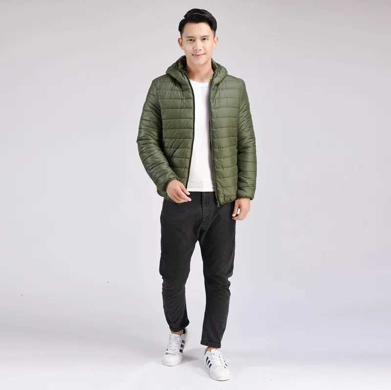 New Brand Autumn Winter Light Down Jacket Mens Fashion Hooded Short Large Ultra-thin Lightweight Youth Slim Coat Down Jackets W250722