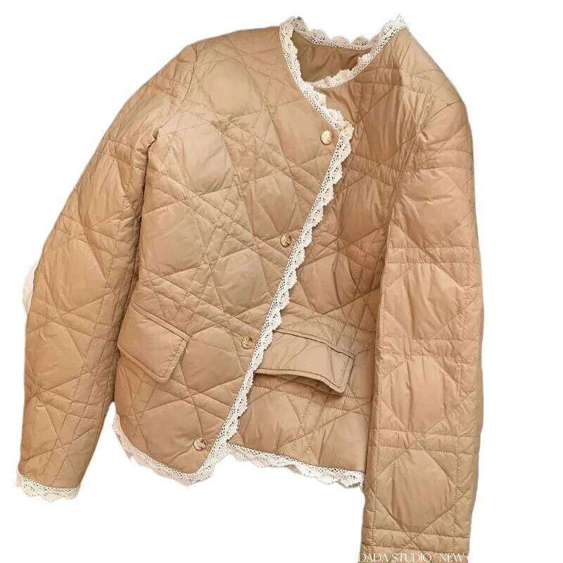 hoodie Light Coffee Color Fragrance Girl Cotton-padded Women New Short Style Small Man Fashion Winter Clothes jacket