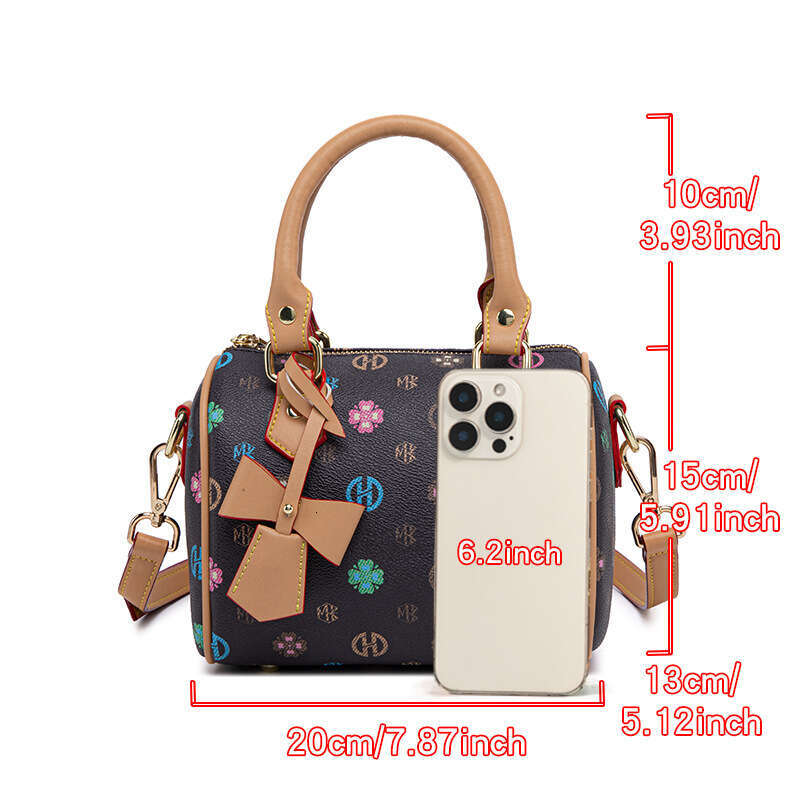 Printed Boston Handheld Pillow New Fashion Light Luxury Single Shoulder Crossbody Bag Trendy Versatile for Women