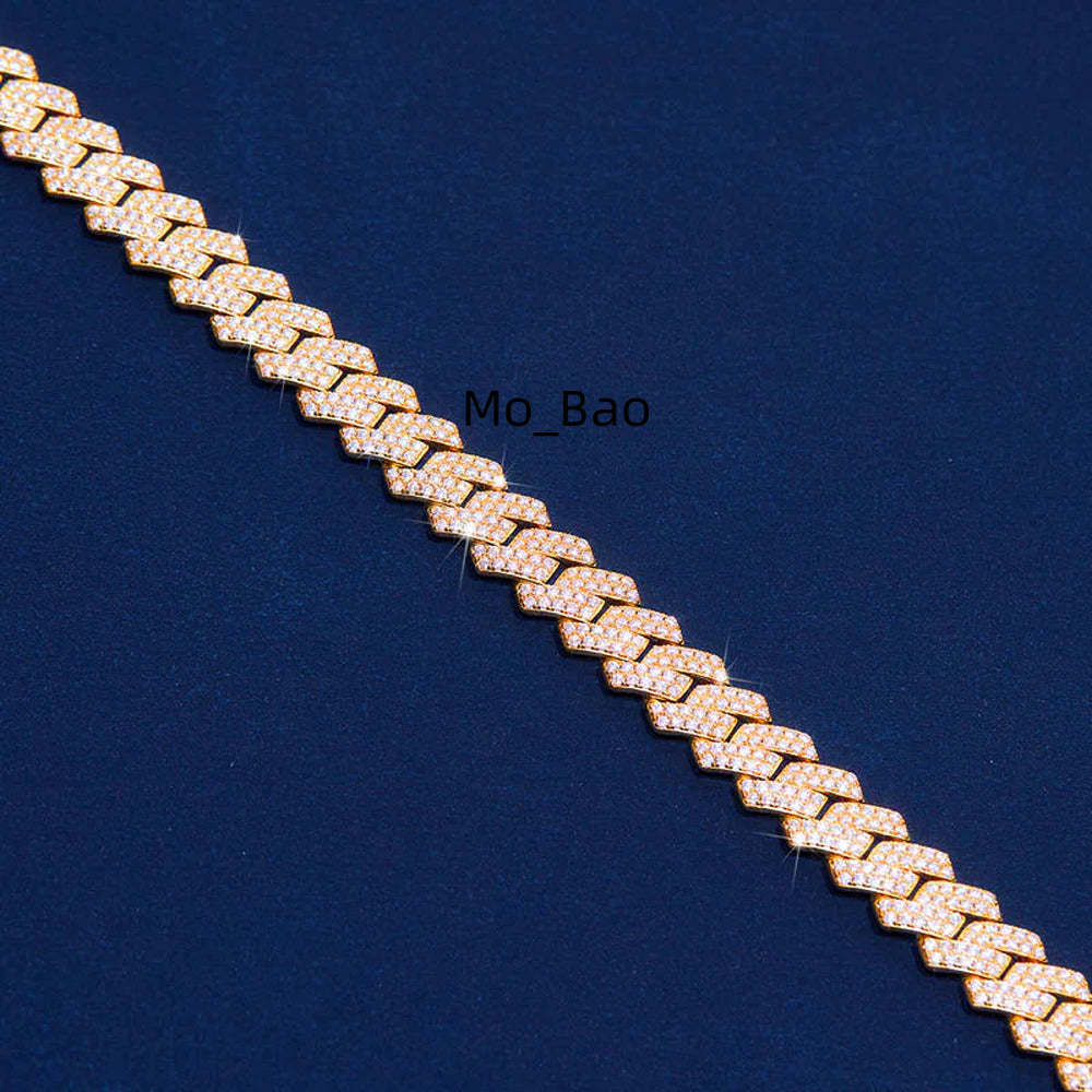 Luxury Hip Hop Moissanite Diamond Cuban Chain Necklace Elegant Fashion Accessory