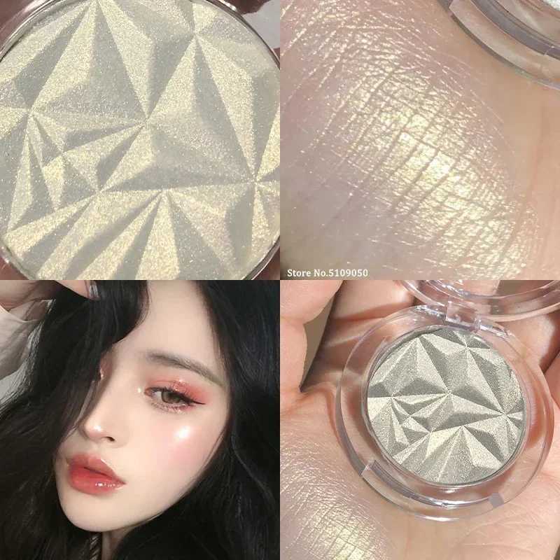 Brightening Face Highlighter Palette Waterproof Monochrome Shimmering White Silver Highlight Makeup High Gloss Face Repairing W250722