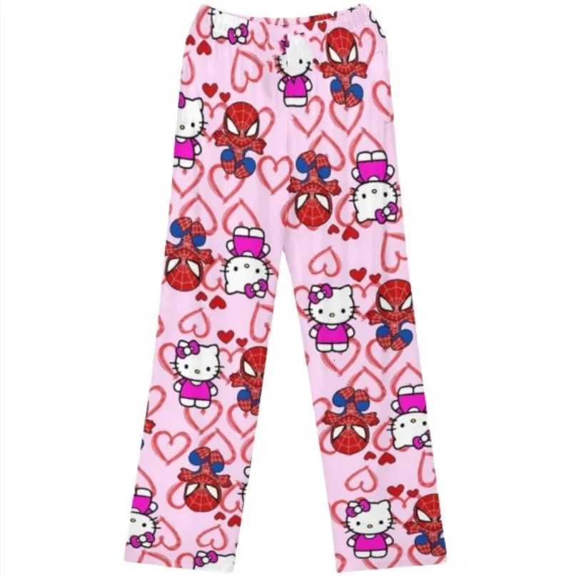 Sanrio Kawaii Hello Kitty Plush Pajama Pants Kawaii Student Girl Loose Leisure Trousers Clothes Child Loungewear Slacks Festival Gift w250722