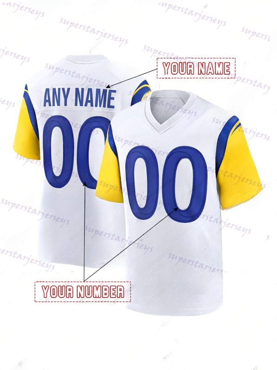 Personalized Custom Football Jerseys Jarquez Hunter 35 Stetson Bennett 13 Garoppolo 11 Stafford 9 Custom Any Number Name For Men Women Youth on sale