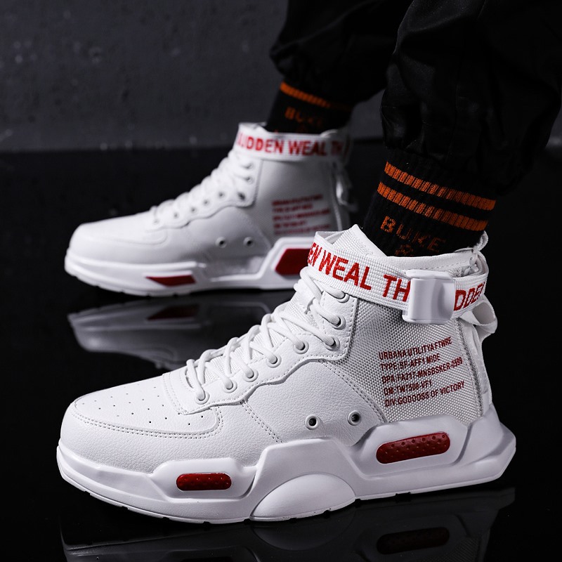 Sports shoes men autumn and winter high top leather casual shoes fashion leisure sports shoes sneakers men 2025