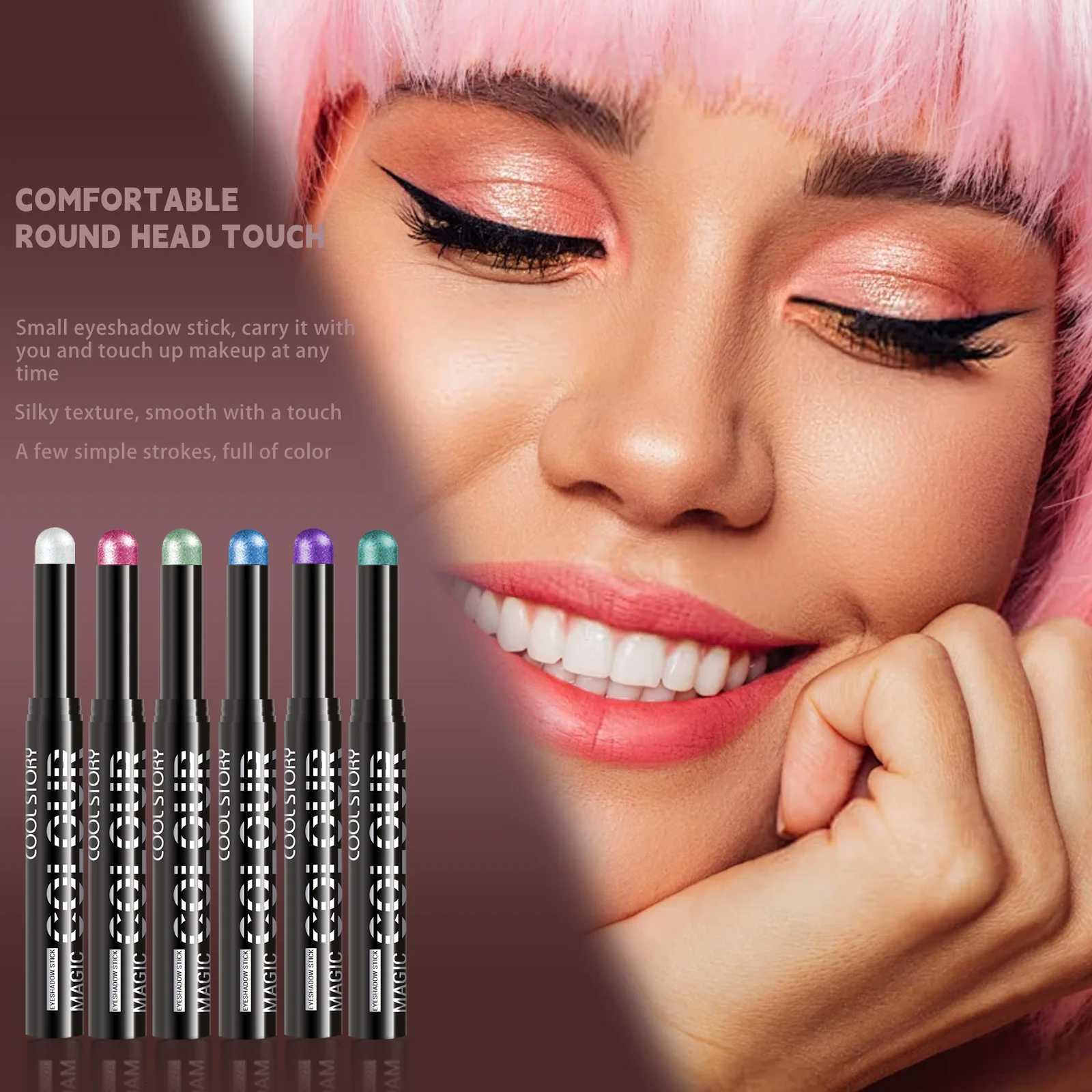 Cool Story 6 Color Eyeshadow Stick Set Lescent Retoung Highlighting Croung Pencil Lazy Eye Makeup Pencil W250722