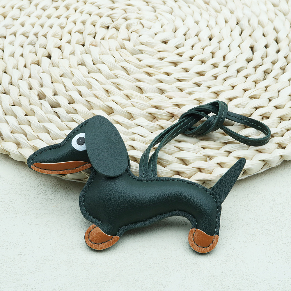 Internet Celebrity Dachshund Dog Pendant Cartoon Leather Puppy Bag Pendant Phone Case Accessories Creative Car Accessories 250722