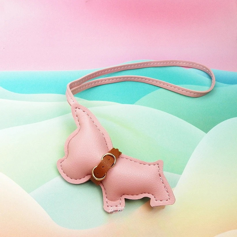 Doguecore French Bulldog Bag Charm - PU Leather Keychain for Women Cute Animal Jewelry Kawaii Accessories 250722