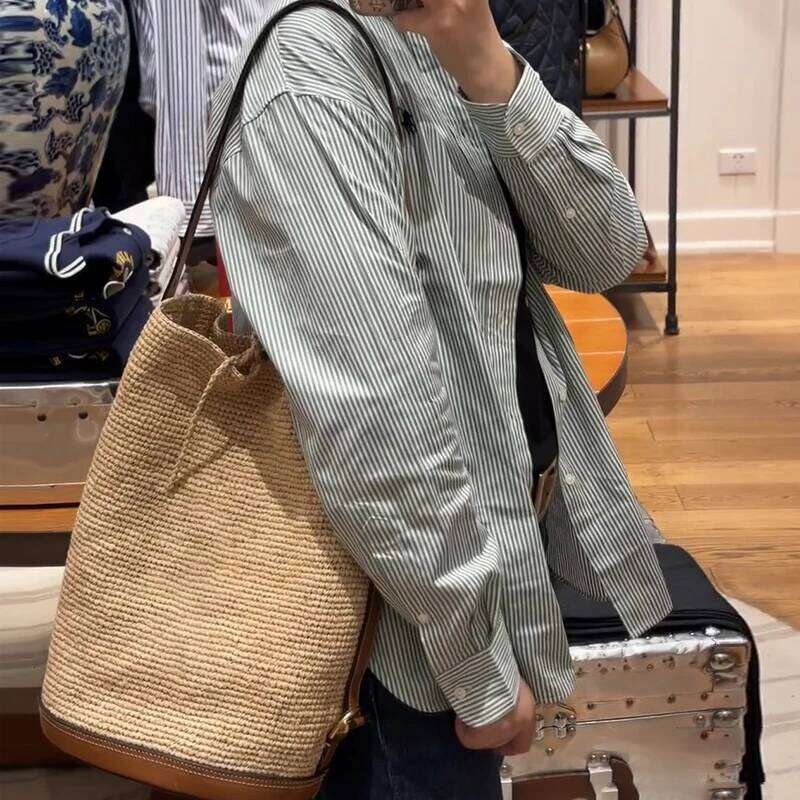 Handmade Braid Straw Large Capacity Summer Beach Shoulder Women Girls Fashion Handbag Rattan Woven Tote Bag For Ladies City Bag