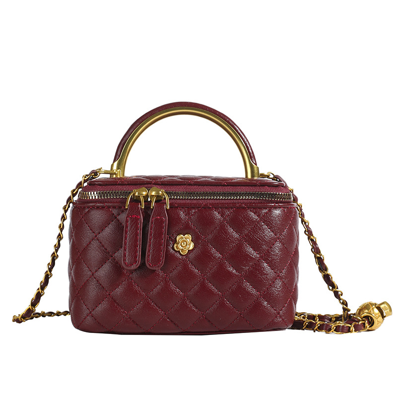 Senior sense chain crossbody bag female autumn and winter Lingge all build temperament box bag fashion shoulder bag 2025