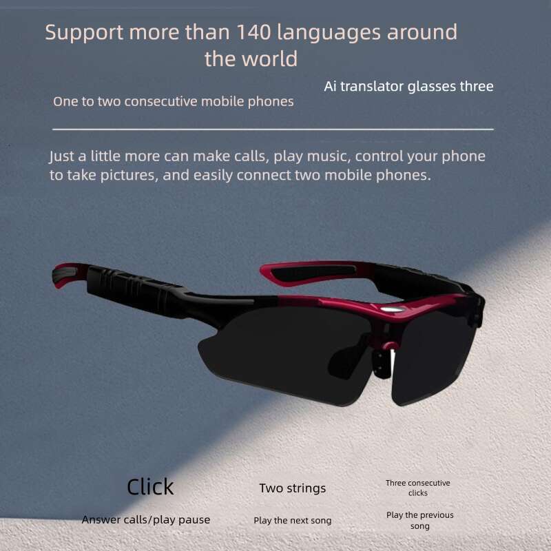 Designer Famous New Model Translation Intelligent AI Bluetooth Music Headset Calls Cycling Sports Sunglasses Myopia