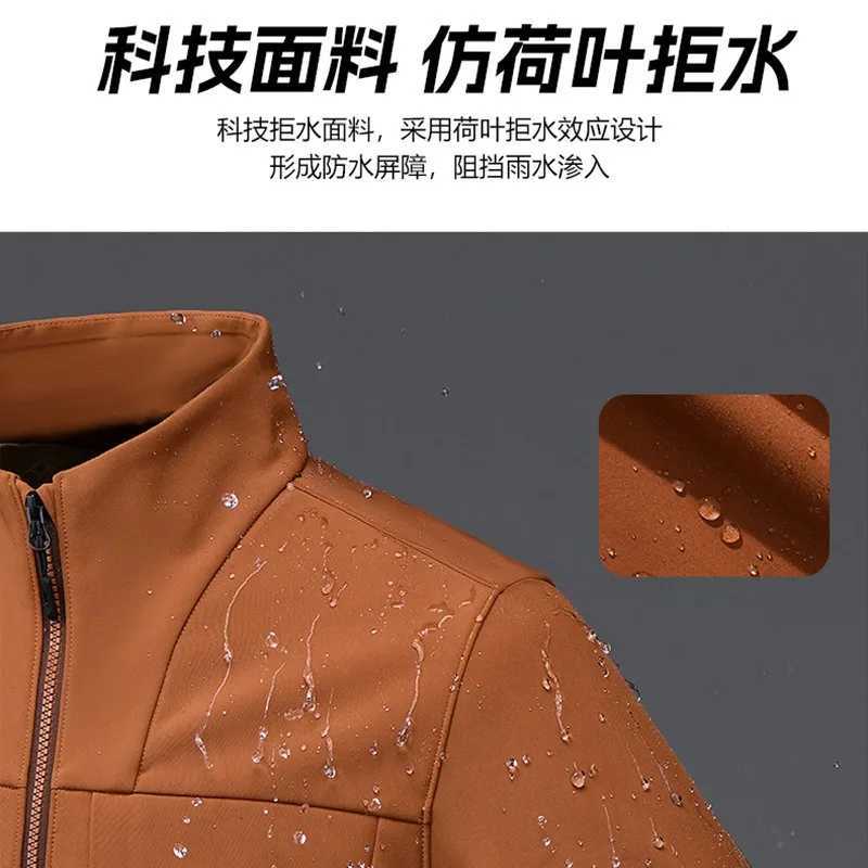 Windproof Jacket Outdoor Soft Shell Jacket Mens and Womens Spring and Autumn Waterproof Breathable Stand-up Collar Jacket New W250722