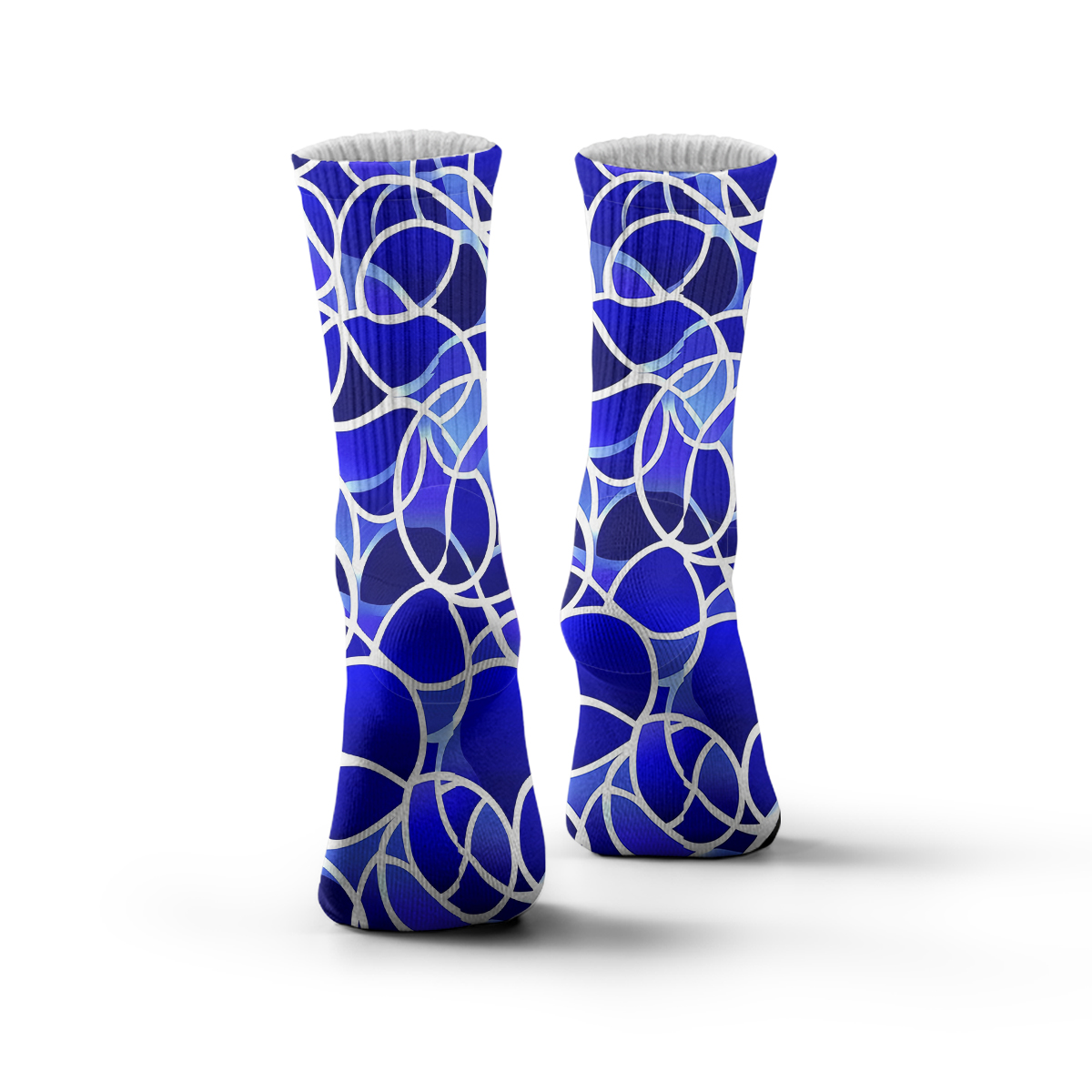 Blue Geometric Vine - Pattern Unisex Tube Designer Socks C083