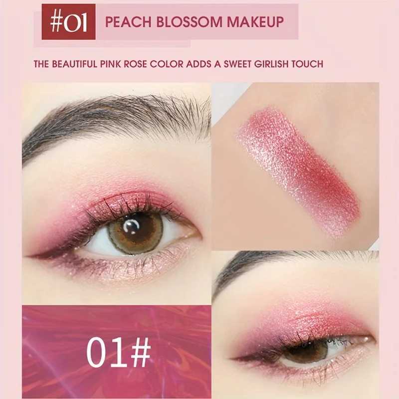 2-in-1 Highlight Glitters Eyeshadow Stick Double-ended 2-color Glitters Shimmer Earth Brown Tone Non-smudged Eye Makeup W250722