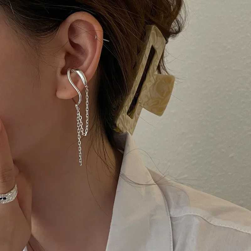 925 Sterling Silver Ear Cuff Without Piercing For Women Chain Tassel Earring Jewelry Prevent Allergy Party Accessories Gift XJ250722
