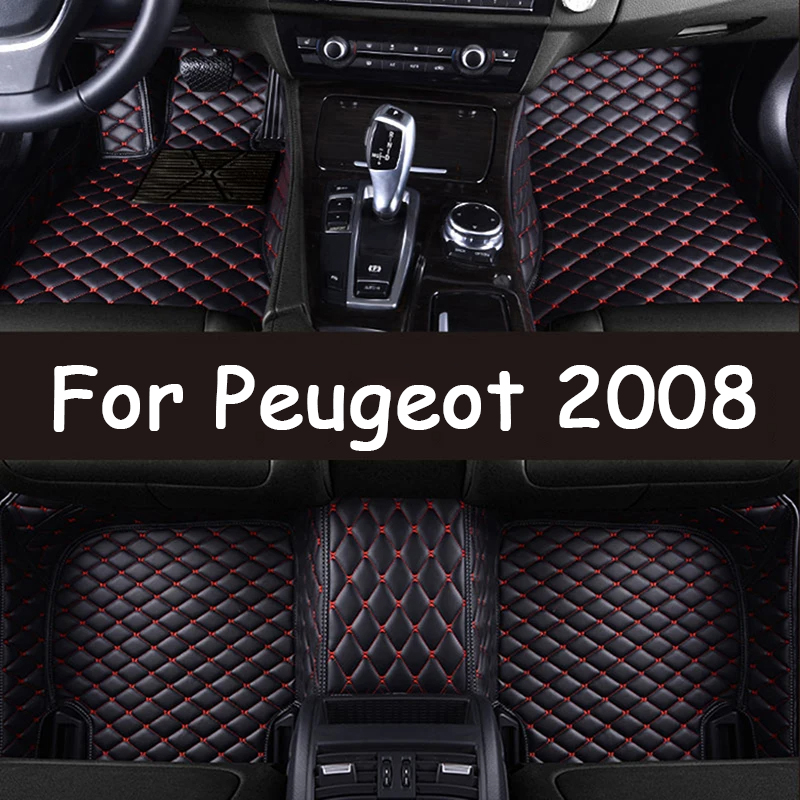 Car Floor Mats For Peugeot 2008 A94 2014 to 2019 2016 Rugs Panel Footpads Anti-Slip Carpet Cover Cape Foot Pads Sticker Accessories