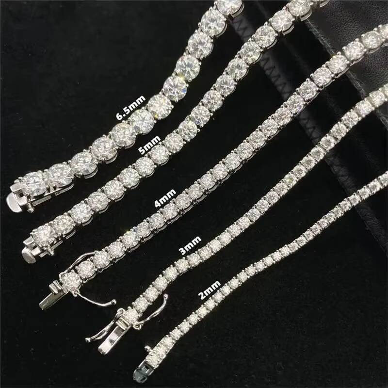 Customized Premium Quality Hip Hop Diamond Chain Iced Out 14K White Gold VVS Moissanite Tennis Chain Pass Diamond Tester Luxury