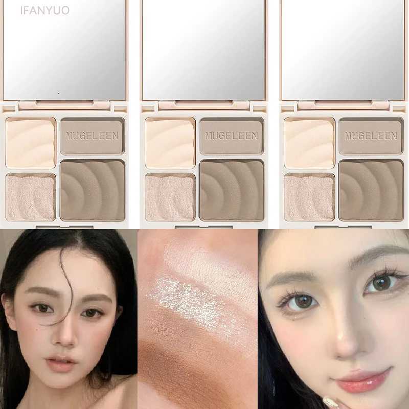4Colors Matte Highlighter Contour 3D Facial Bronzer Brightening Glitter Highlight Palette Eye Shadow Nose Powder Makeup Cosmetic W250722