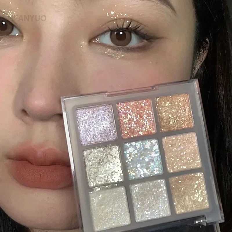 Full Shimmer Eyeshadow Palette Sparkling Sequins Earth Blue Purple Shimmer Highlight Metallic Eyeshadow Glitter Eye Pigments W250722