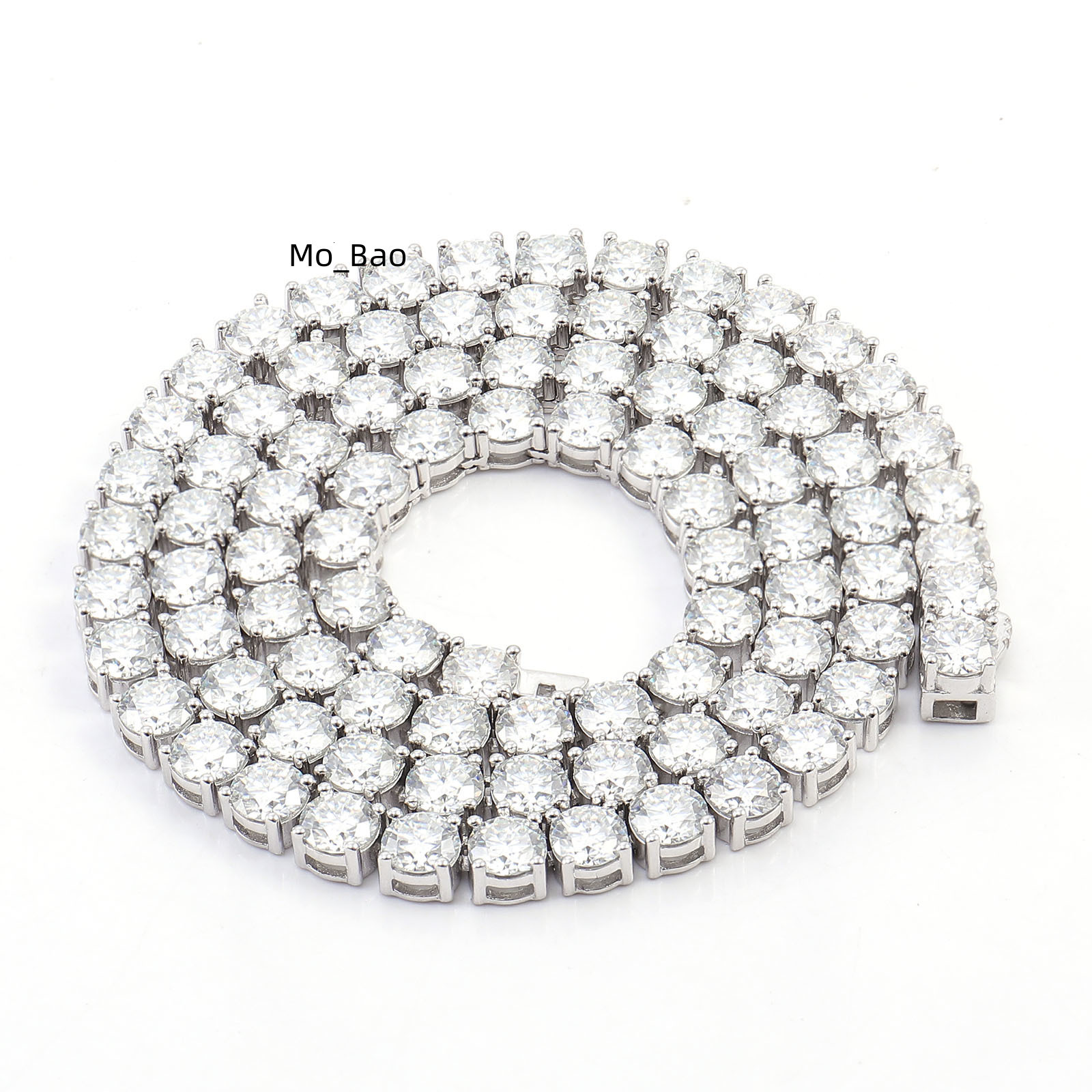 Fine Jewelry VVS Moissanite Tennis Necklace 2mm 3mm 4mm 5mm 6mm Round Cut 925 Sterling Silver Single Row Stone GRA Certificate