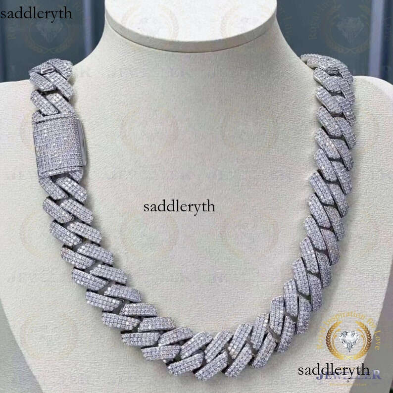 necklace moissanite designer jewelry cuban link chain Iced Out Pass Dia Tester vvs Moissanite Jewelry chains